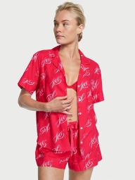 Домашний комплект пижама Victoria’s Secret рубашка и шорты 1159761773 (Красный, XL)