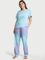 Домашний комплект пижамы Victoria’s Secret футболка и штаны 1159765743 (Голубой, S)