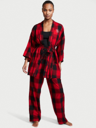 Фланелевый женский пижамный комплект Victoria's Secret 1159768643 (Красный/Черный, M/L)