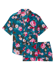 Домашняя фланелевая пижама Victoria’s Secret рубашка и шорты 1159778994 (Синий, XL)