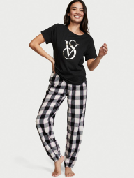Домашний комплект пижама Victoria’s Secret футболка и штаны 1159774055 (Черный, XS)