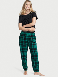 Домашний комплект пижама Victoria’s Secret футболка и штаны 1159774130 (Черный/Зеленый, L)
