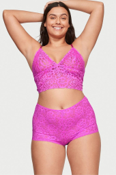 Нежный кружевной комплект Victoria’s Secret майка и шорты 1159779049 (Розовый, S)