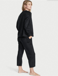 Уютный флисовый комплект Victoria’s Secret пижама кофта и штаны 1159779136 (Черный, XXL)