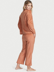 Уютный флисовый комплект Victoria’s Secret пижама кофта и штаны 1159781769 (Коричневый, S)