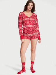 Домашний комплект Victoria’s Secret кофта и шорты 1159781695 (Красный, M)