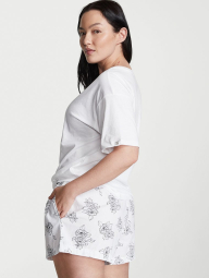 Домашний комплект пижамы Victoria’s Secret футболка и шорты 1159787370 (Белый, L)