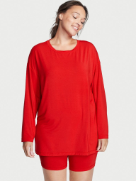 Женская пижама Victoria's Secret лонгслив и шортики 1159786959 (Красный, S)