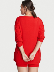 Женская пижама Victoria's Secret лонгслив и шортики 1159786959 (Красный, S)