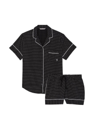Домашний комплект пижама Victoria’s Secret рубашка и шорты 1159787344 (Черный, XXL)