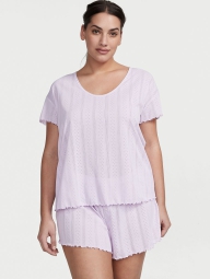 Домашняя женская пижама Victoria's Secret футболка и шорты 1159791038 (Сиреневый, L)