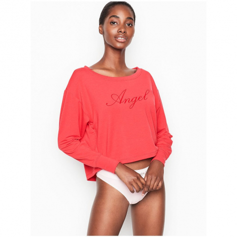 Женский лонгслив Victoria's Secret кофта свитшот art301205 (Красный, размер XL)