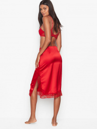 Сатинова спідниця з розрізом Victorias Secret art168418 (Червоний, розмір S)