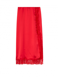 Сатиновая юбка с разрезом Victoria's Secret art168418 (Красный, размер S)