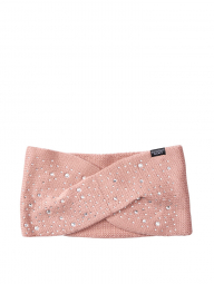 Теплая зимняя вязаная повязка Victoria's Secret art682683 (Розовый, One size)