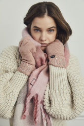 Комплект зимний теплый шарф и перчатки Victoria's Secret art414538 (Розовый, One size)