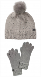Комплект зимний теплая шапка и перчатки Victoria's Secret art384470 (Серый, One size)