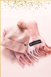Зимний комплект теплая шапка и шарф Victoria's Secret art267876 (Розовый, One size)