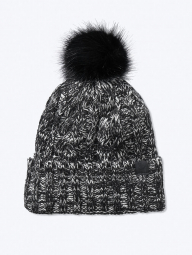 Теплая шапка Victorias Secret PINK зимняя с помпоном art225681 (Черная/Белая, One size)