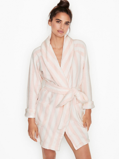 Жіночий халат Victoria`s Secret art756838 (Рожевий/Білий, розмір XS/S )
