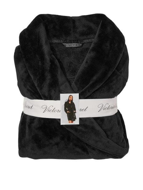 Женский халат Victoria's Secret плюшевый 1159775065 (Черный, XL/XXL)