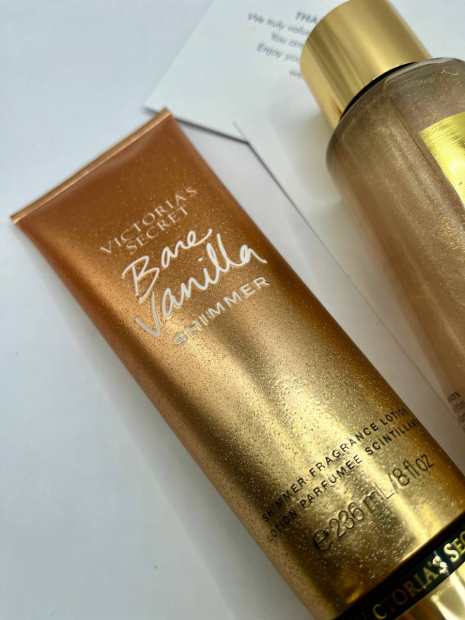 Парфюмированный набор для тела BARE VANILLA SHIMMER от Victoria’s Secret 1159758900 (Золотистый, 236 ml/250 ml)