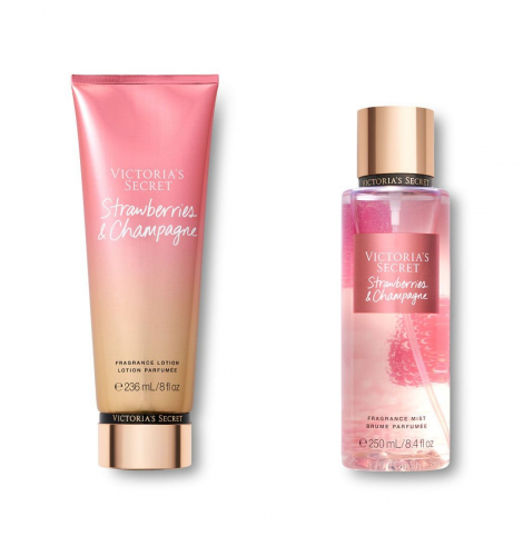 Набор спрей и лосьон Strawberries & Champagne от Victoria’s Secret 1159760558 (Розовый, 236 ml/250 ml)