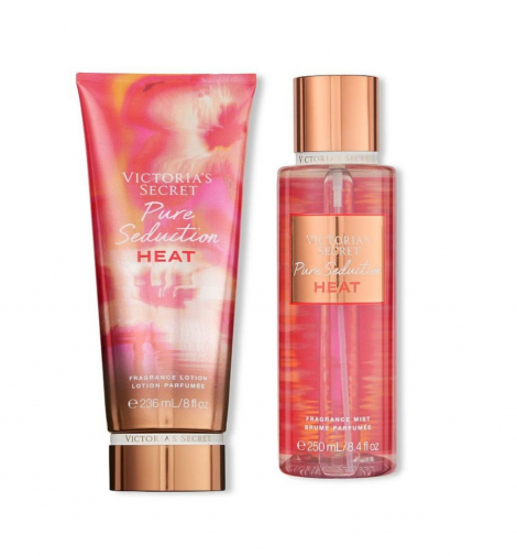 Набор Victoria’s Secret Pure Seduction Heat лосьон и спрей 1159762445 (Розовый, 250 ml/236 ml)