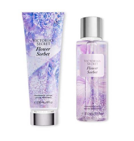 Набор спрей и лосьон для тела Flower Sorbet Victoria’s Secret 1159773038 (Фиолетовый, 236 ml/250 ml)