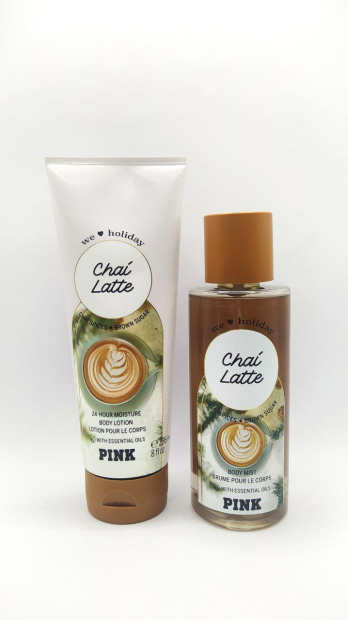 Набор Victoria’s Secret Chai Latte лосьон и спрей 1159773142 (Белый/Коричневый, 236 ml/250 ml)