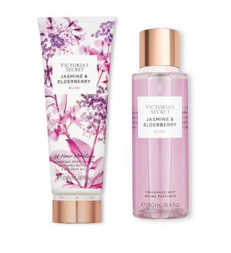 Набор Jasmine & Elderberry Victoria’s Secret лосьон и спрей 1159773272 (Розовый, 236 ml/250 ml)