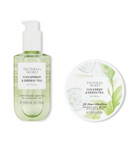 Набор для тела Natural Beauty от Victoria's Secret Cucumber & Green Tea крем и масло 1159764633 (Салатовый, 200 ml/255 g)