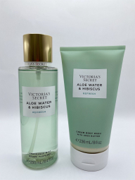 Набор для тела Aloe Water & Hibiscus Victoria’s Secret мист и крем 1159779515 (Зеленый, One Size)