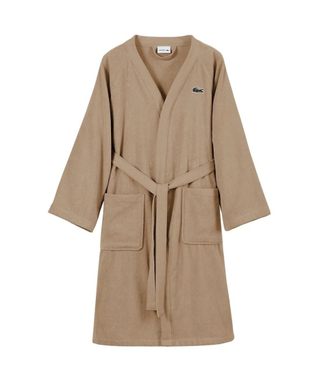 Махровый халат Lacoste 1159843914 (Бежевый One size)