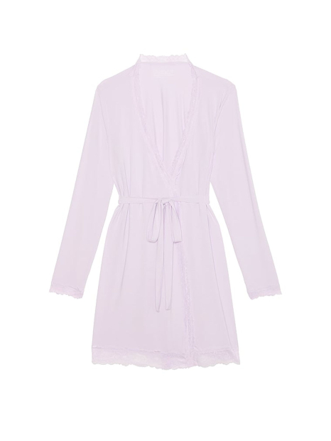 Женский легкий халат Victoria's Secret с кружевной отделкой 1159847661 (Сиреневый M/L)