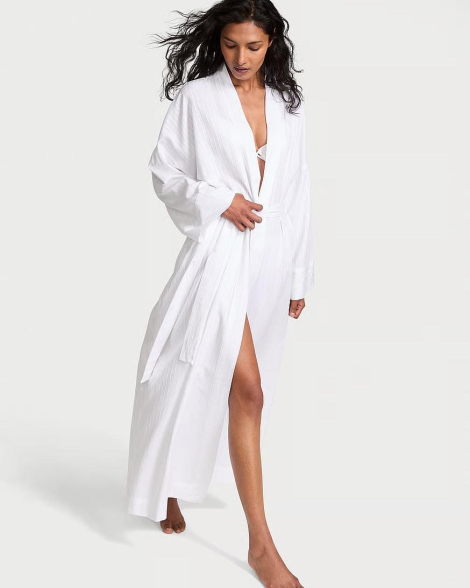 Домашний длинный халат Victoria’s Secret с поясом 1159849143 (Белый M/L)
