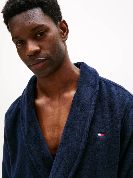 Мужской халат Tommy Hilfiger мягкий 1159856041 (Синий One Size)