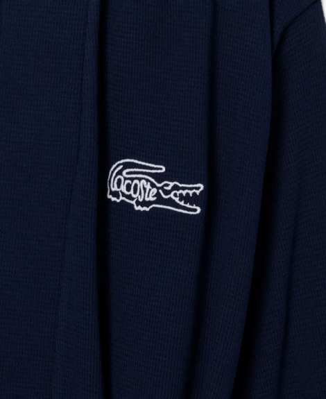 Халат Lacoste из вафельной ткани 1159862961 (Синий L/XL)