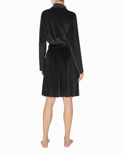 Велюровый халат Emporio Armani с поясом 1160630367 (Черный XL)
