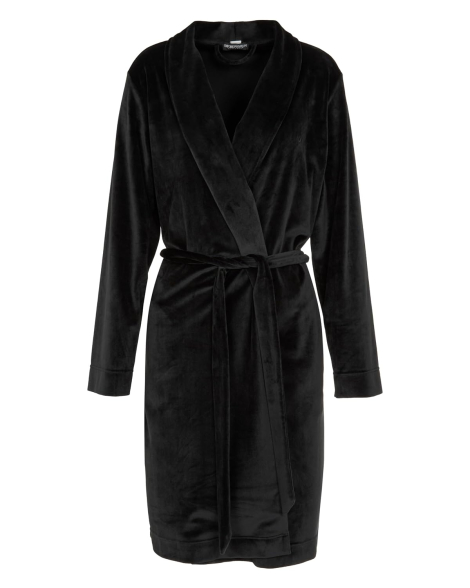 Велюровый халат Emporio Armani с поясом 1160630367 (Черный XL)