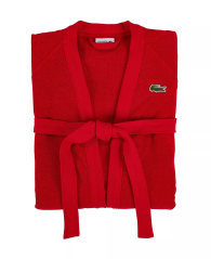 Махровий халат Lacoste з поясом 1159807673 (червоний, One size)