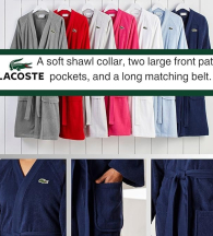 Махровий халат Lacoste 1159841820 (Синій One size)