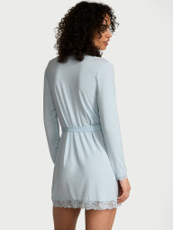 Жіночий легкий халат Victoria's Secret з мереживним оздобленням 1159847653 (Блакитний XL/XXL)