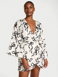 Женский сатиновый халат Victoria's Secret 1159861355 (Белый XL/XXL)