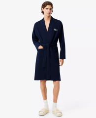 Халат Lacoste из вафельной ткани 1159862961 (Синий L/XL)