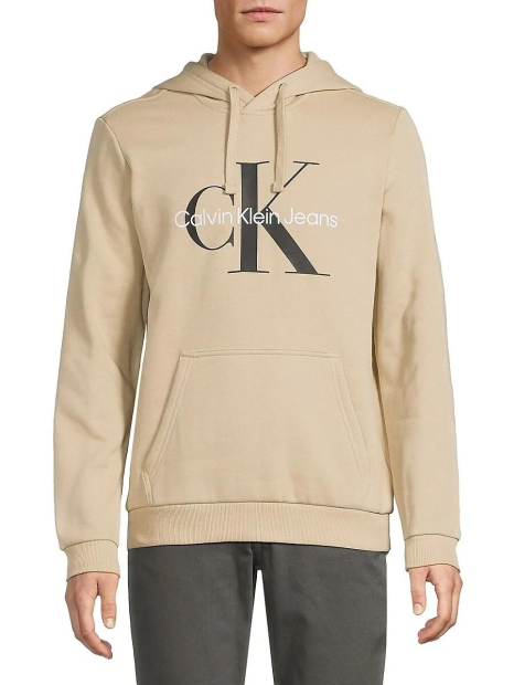 Мужское худи на флисе Calvin Klein с логотипом 1159839433 (Бежевый XXL)