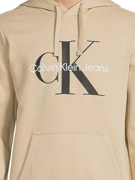 Мужское худи на флисе Calvin Klein с логотипом 1159840403 (Бежевый M)