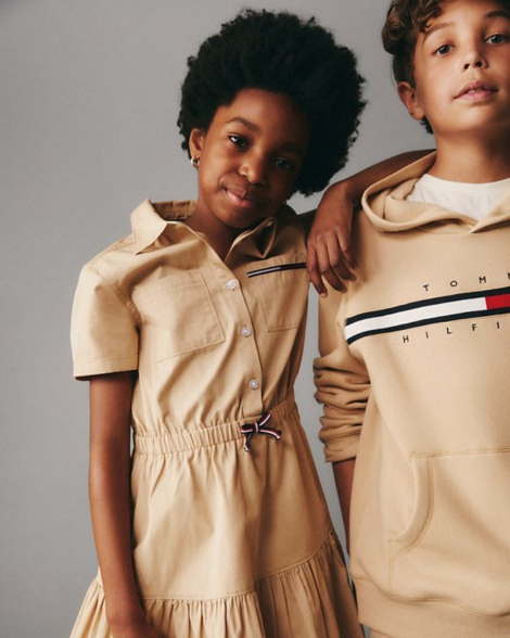 Дитяче худи на флісі Tommy Hilfiger з логотипом 1159841208 (Бежевий XL)
