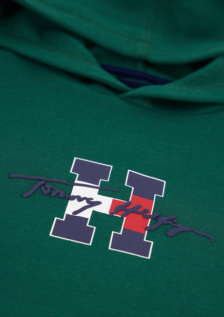 Детское худи на флисе Tommy Hilfiger с логотипом 1159841281 (Зеленый XL)