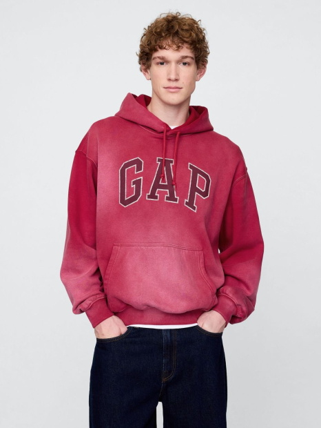 Стильное худи GAP флис 1159841563 (Красный S)